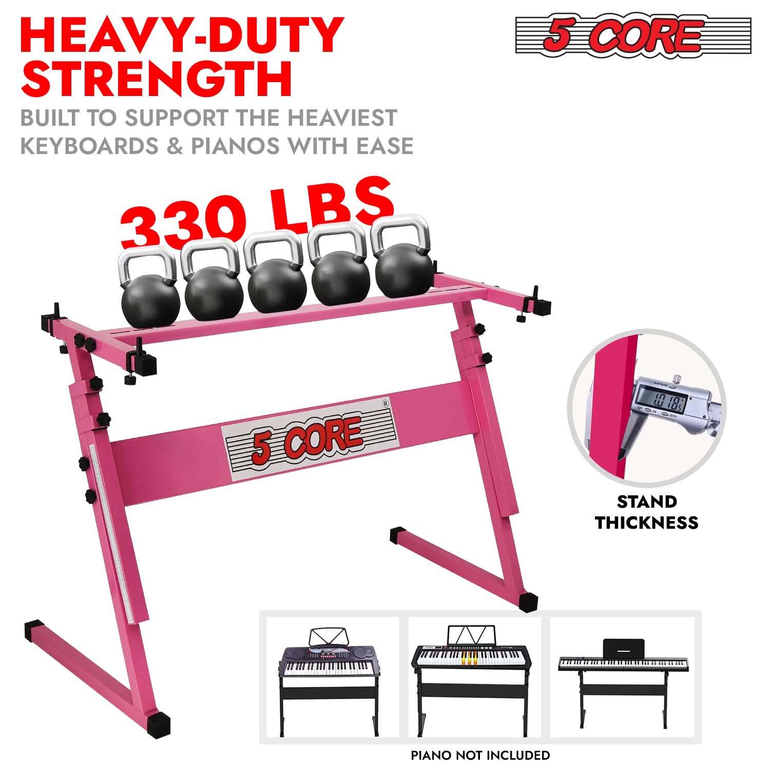 5 Core Keyboard Stand Z Style Height Adjustable Sturdy Piano Riser Lift Holder Stands