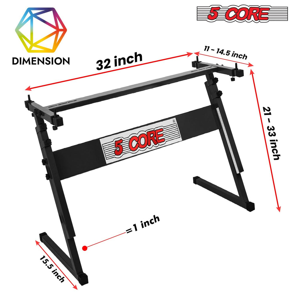 5 Core Keyboard Stand Z Style Height Adjustable Sturdy Piano Riser Lift Holder Stands